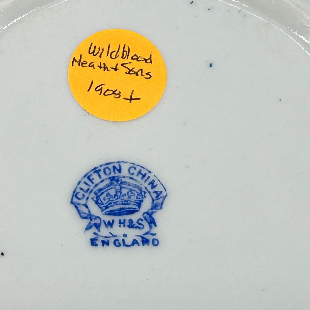 Antique Clifton China Blue Willow Waste Bowl Wildblood Heath & Sons England 1908 - Picture 9 of 11